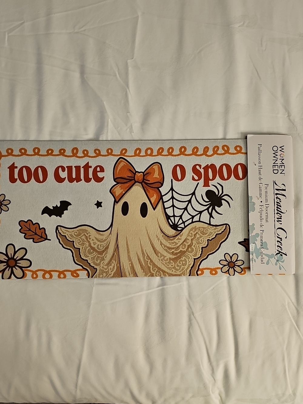 Medow Creek Door And Matching Flag "Too Cute to Spook" Ghost Costume - Picture 2 of 6